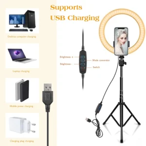 12-Inch LED Ring Light with 6-Foot Adjustable Stand