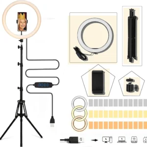 14-Inch LED Ring Light with 6-Foot Adjustable Stand