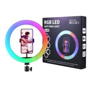 Mj 26 RGB LED Ring Light with 6 feet Tripod